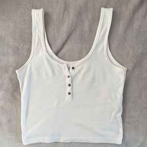 Abercrombie & Fitch White Ribbed Tank